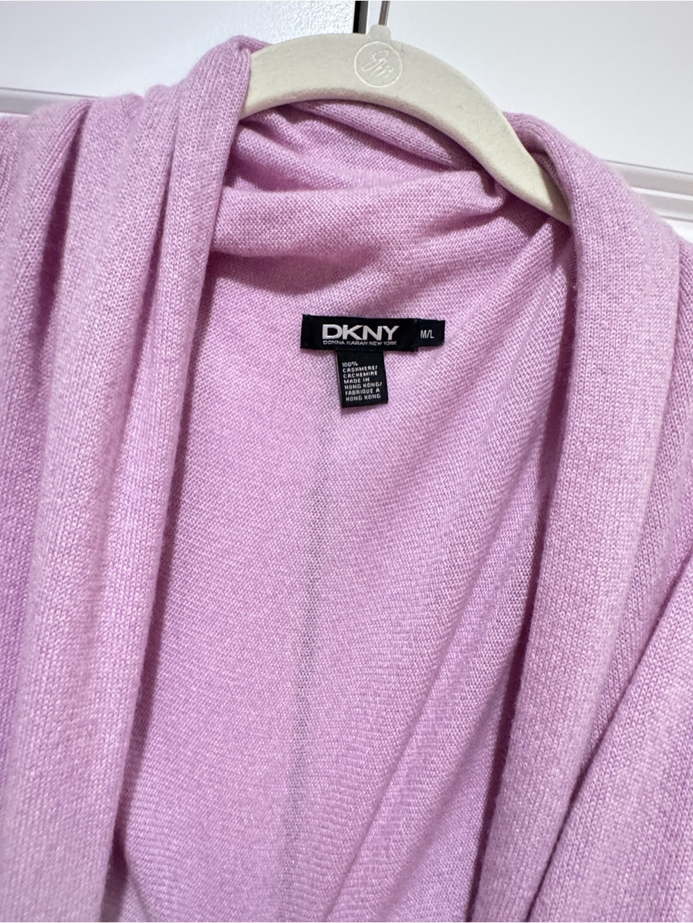 DKNY Soft Lavender Open Cardigan